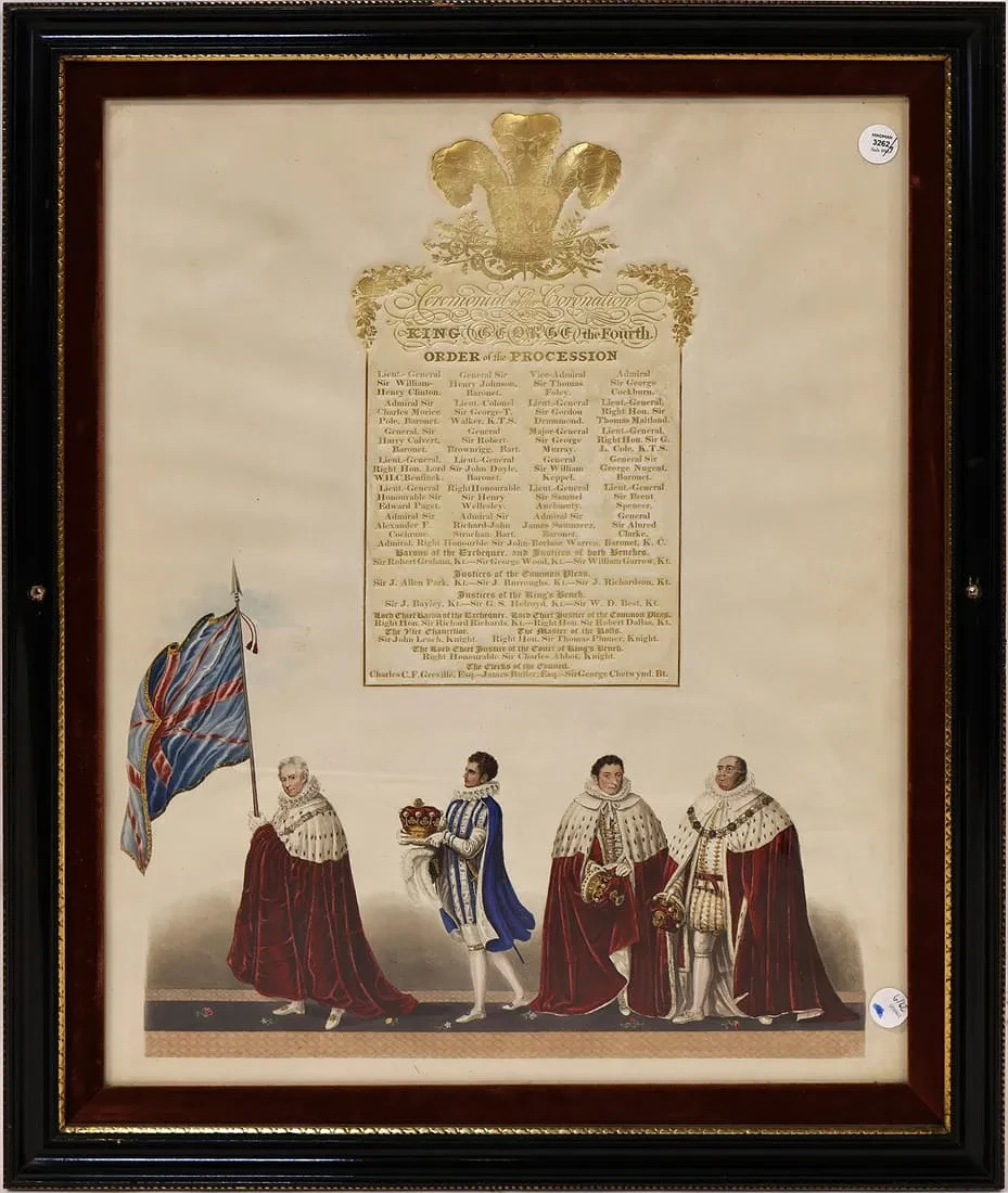 CORONATION OF KING GEORGE IV IN THE ABBEY OF ST. PETER WESTMINSTER - PLATE 2/9 CORONATION OF KING GEORGE IV IN THE ABBEY OF ST. PETER WESTMINSTER - PLATE 2/9