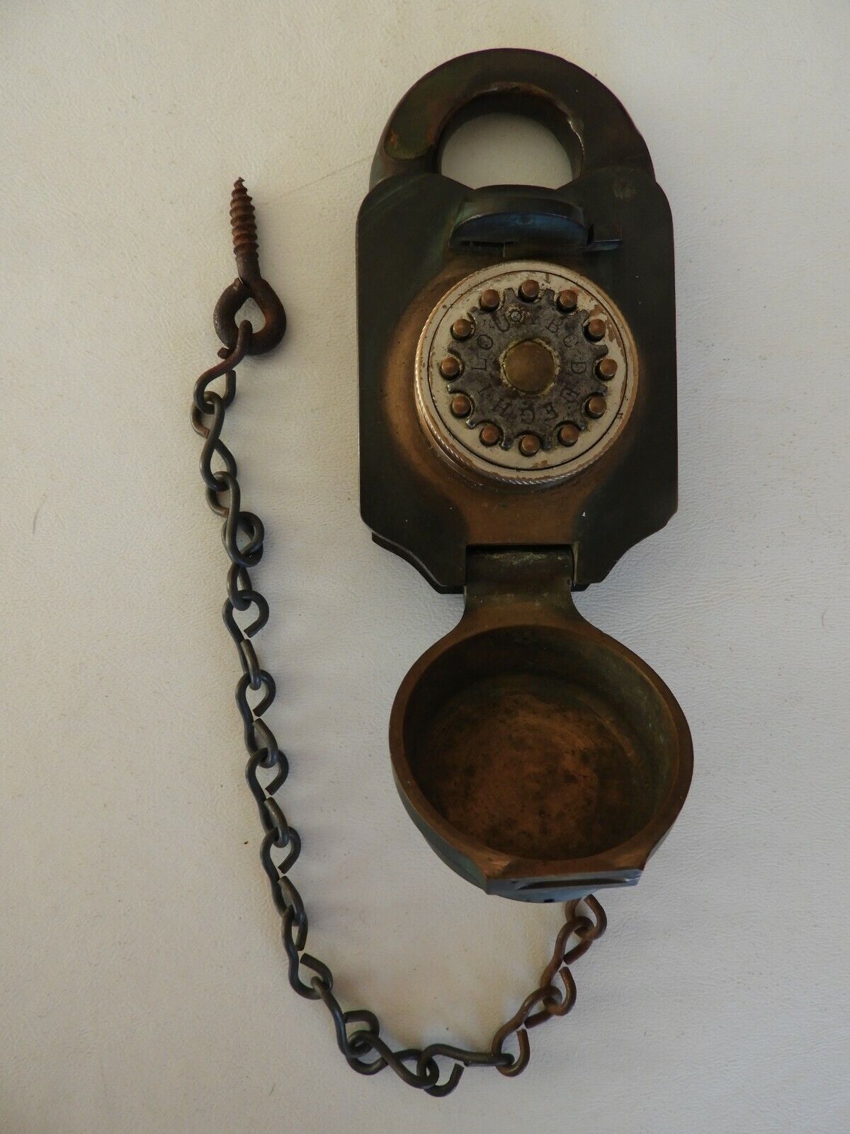 RARE 1876 Antique US TREASURY 12 Button Lock by CLARKE COMBINATION LOCK Co 