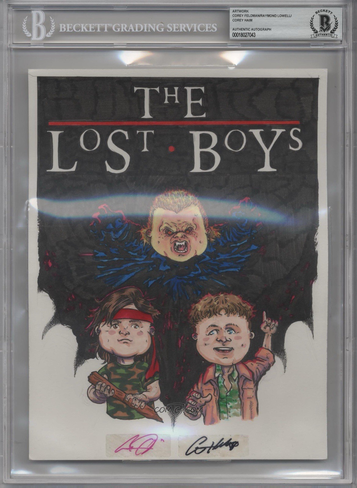 The Lost Boys Corey Haim Corey Feldman GPK Original Art Signed Auto 1/1 BAS The Lost Boys Corey Haim Corey Feldman GPK Original Art Signed Auto 1/1 BAS