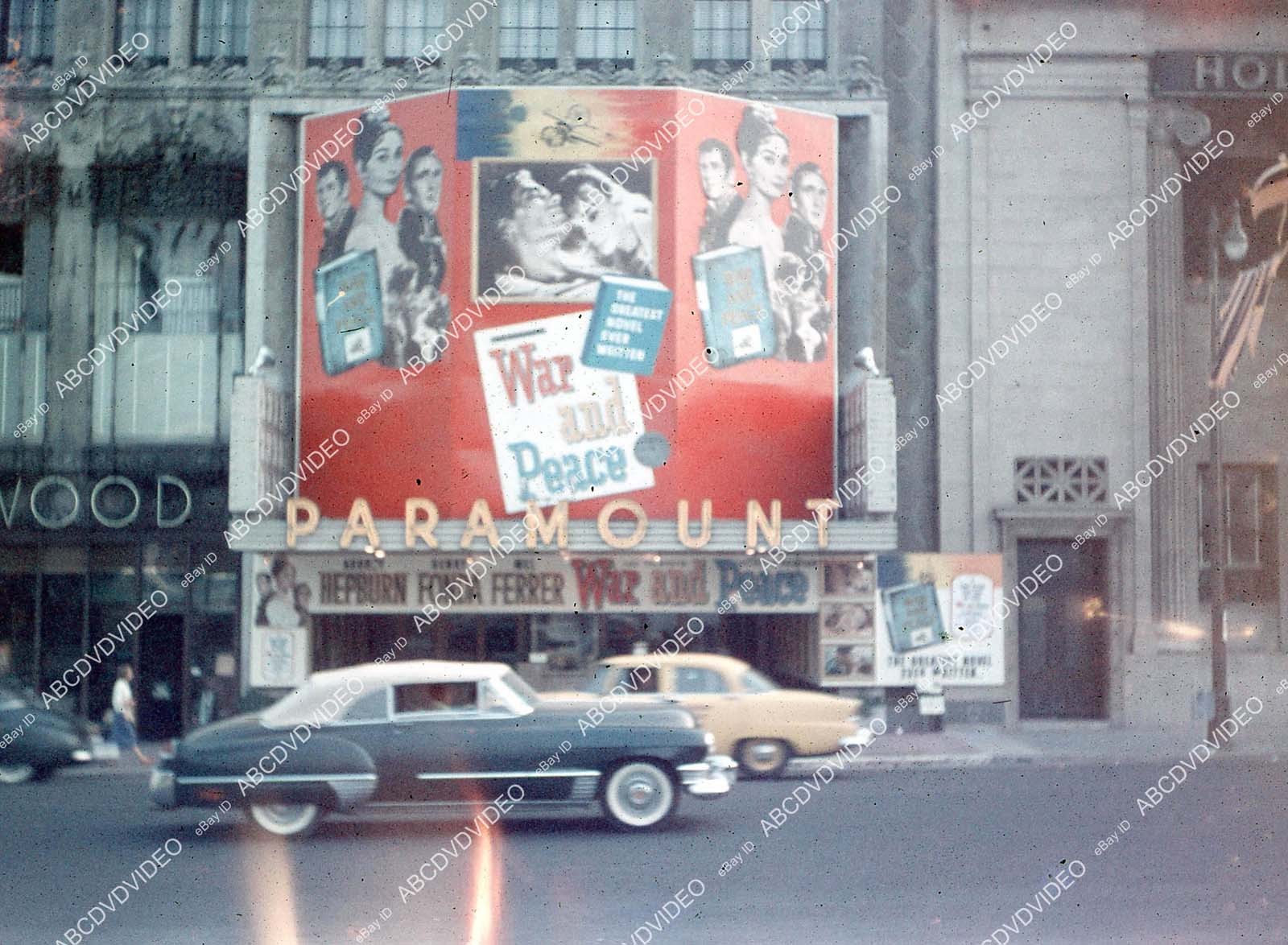 ) circa 1956 historic San Diego The Paramount Theatre War and Peace marquee - 35