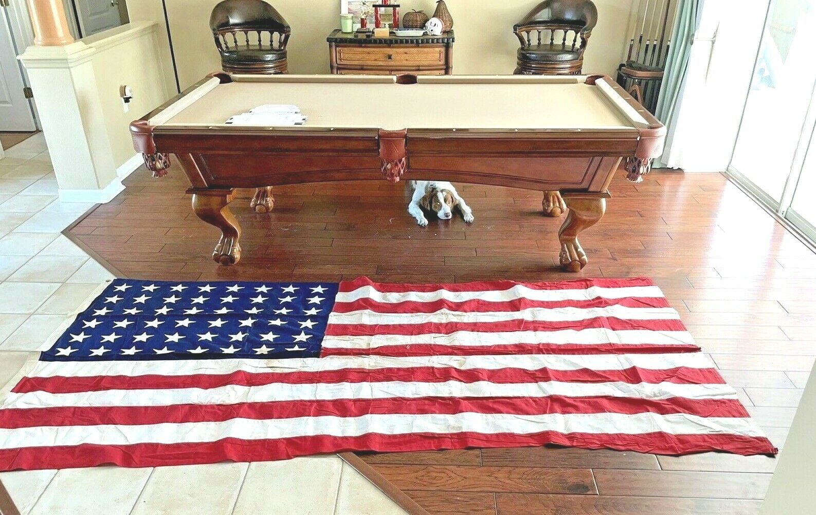 48 STAR AMERICAN USA FLAG VALLEY FORGE FLAG CO 5FT X 9.5FT 