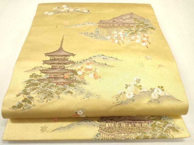 Japanese Obi Heiwaya main store Taiko pattern FUKURO OBI 100 pictures of Kyoto