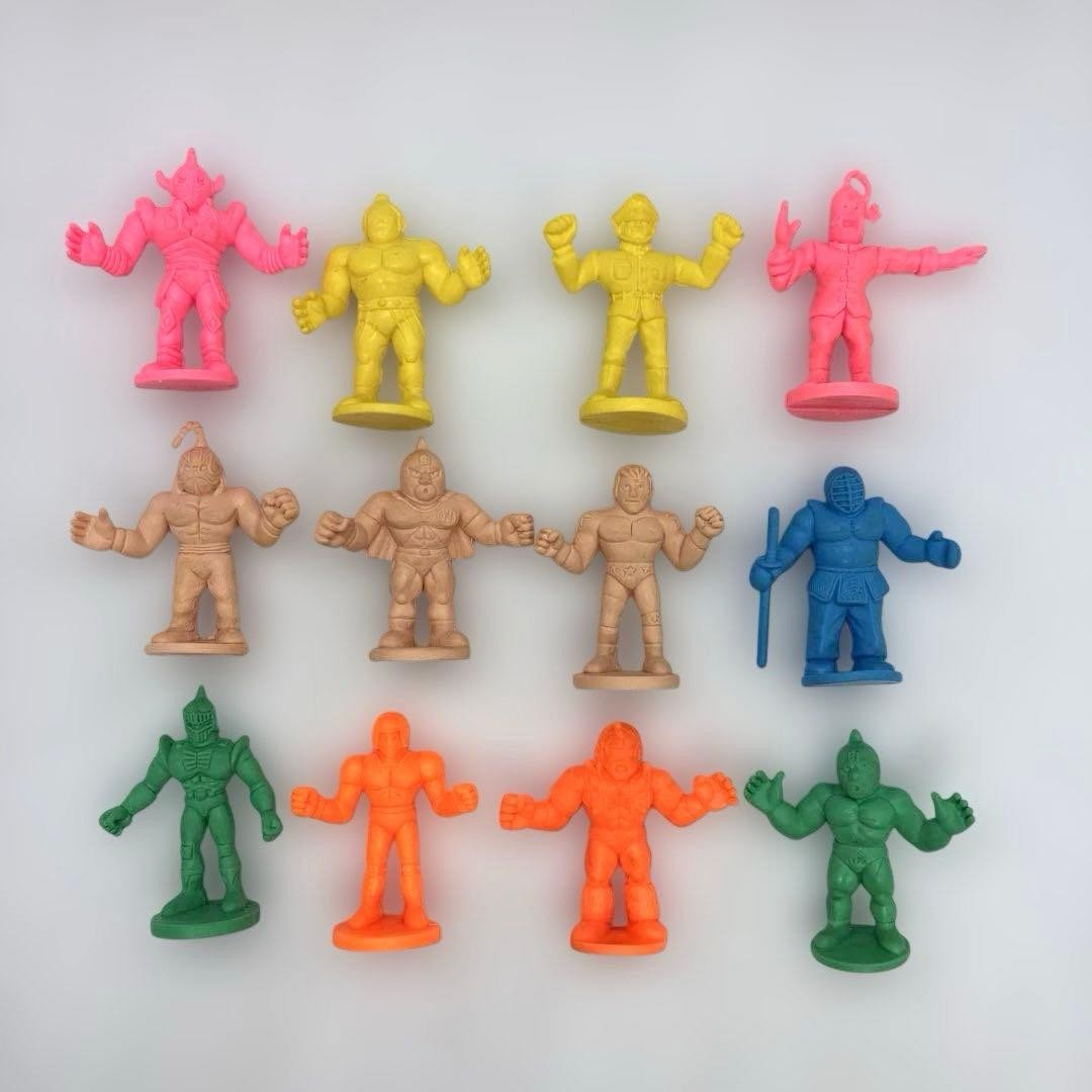 Kinniku Mankin Set Of 12 With Eraser Pedestal Kinniku Mankin Set Of 12 With Eraser Pedestal