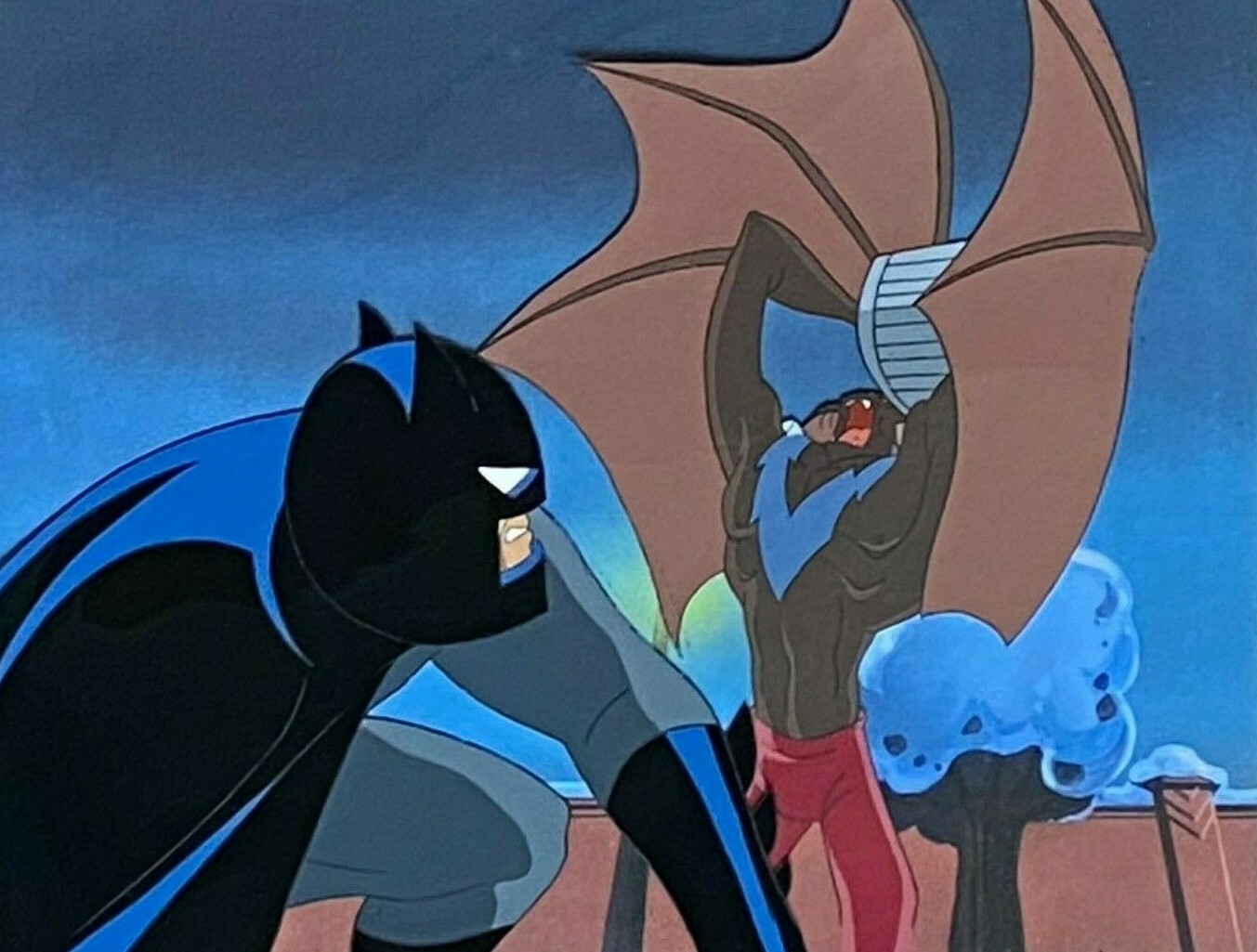 BRUCE TIMM rare BATMAN & MAN-BAT cel B5 TERROR IN THE SKY She Bat BTAS COA CC BRUCE TIMM rare BATMAN & MAN-BAT cel B5 TERROR IN THE SKY She Bat BTAS COA CC