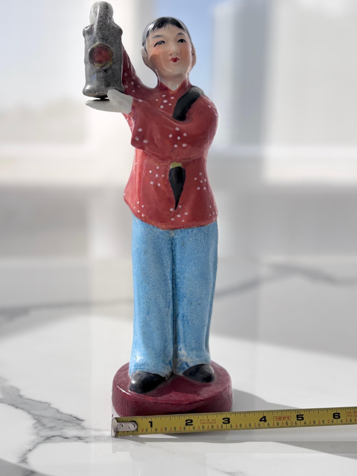 Chinese Revolutionary Porcelain Figure, Red Lantern Opera hero, Vintage Chinese Revolutionary Porcelain Figure, Red Lantern Opera hero, Vintage