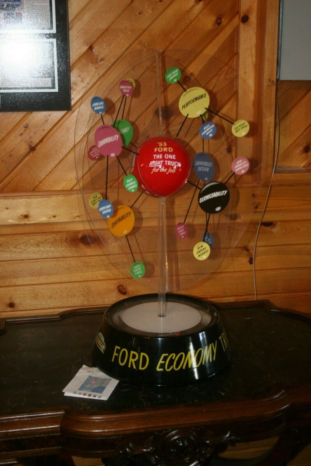Original 1953 Ford Truck Rotating lighted counter display, Ultra Rare  