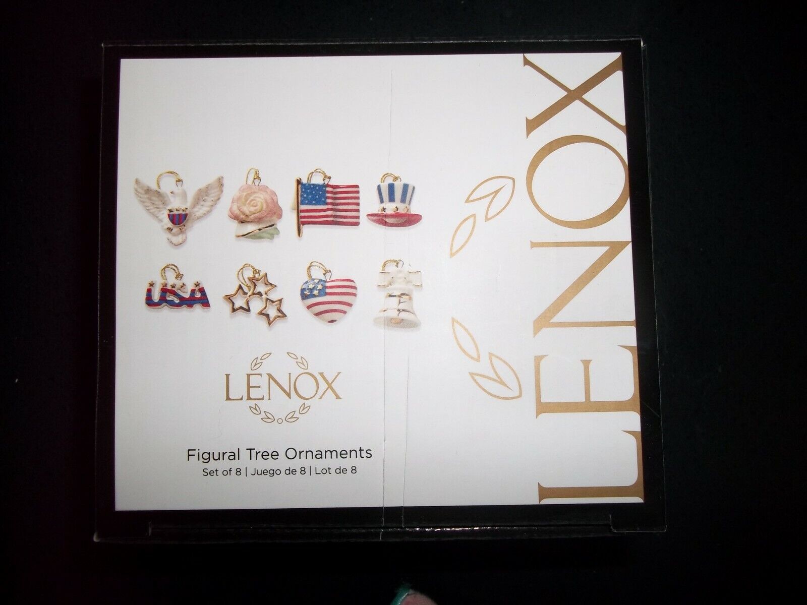 Lenox Fourth Of July Independence Day Set of 8 mini Ornaments NIB
