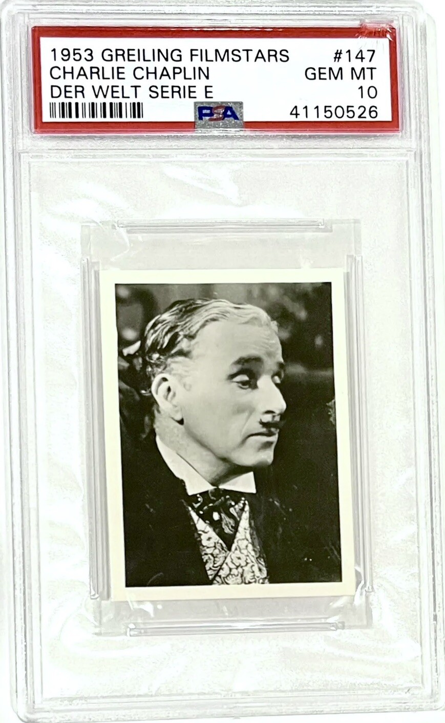 1953 GREILING CHARLIE CHAPLIN *RARE* 1/1 PSA 10 *FILM PIONEER* (HOLLYWOOD ICON) 1953 GREILING CHARLIE CHAPLIN *RARE* 1/1 PSA 10 *FILM PIONEER* (HOLLYWOOD ICON)