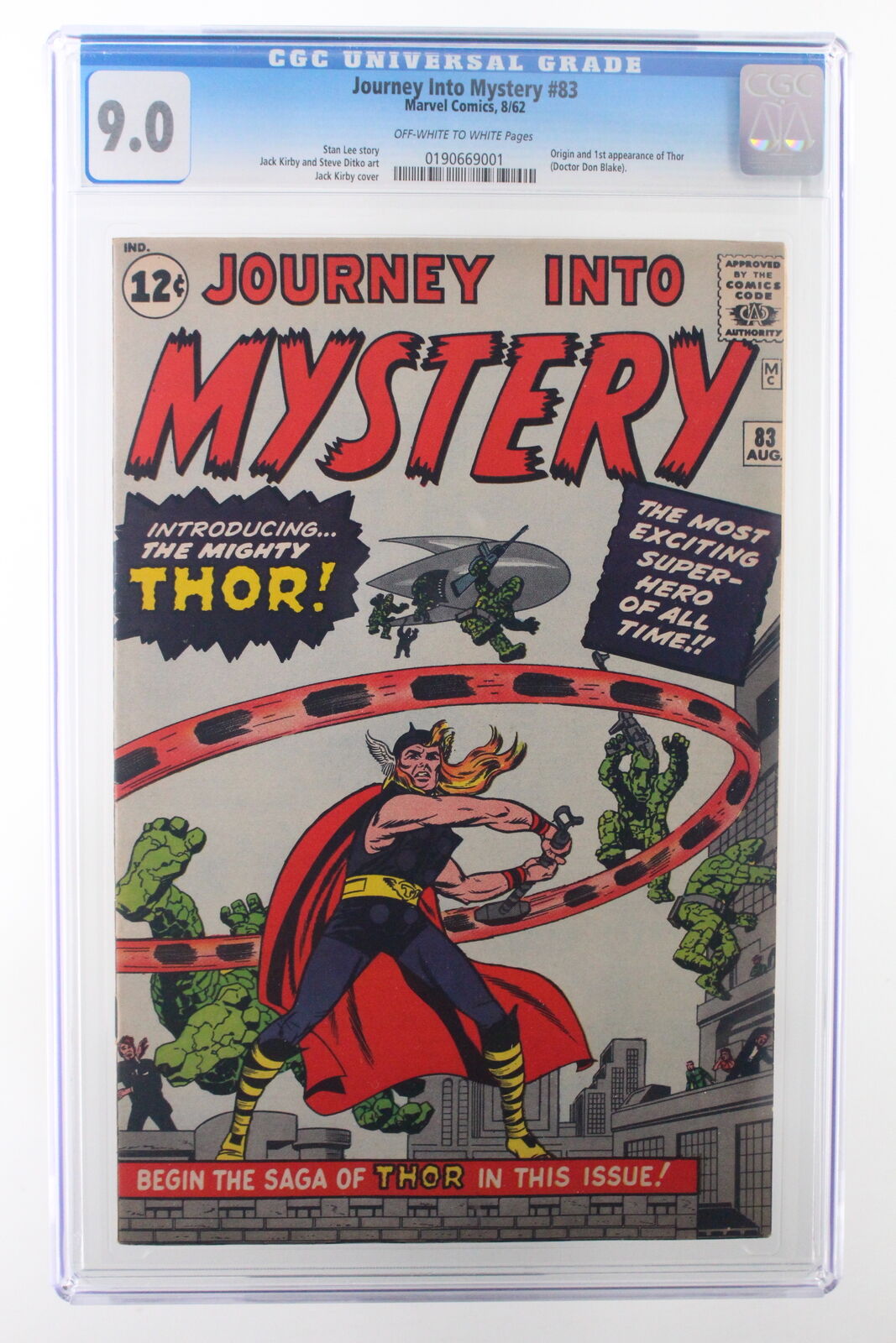 Journey Into Mystery #83 - Marvel Comics 1962 CGC 9.0 Origin 1st app of Thor