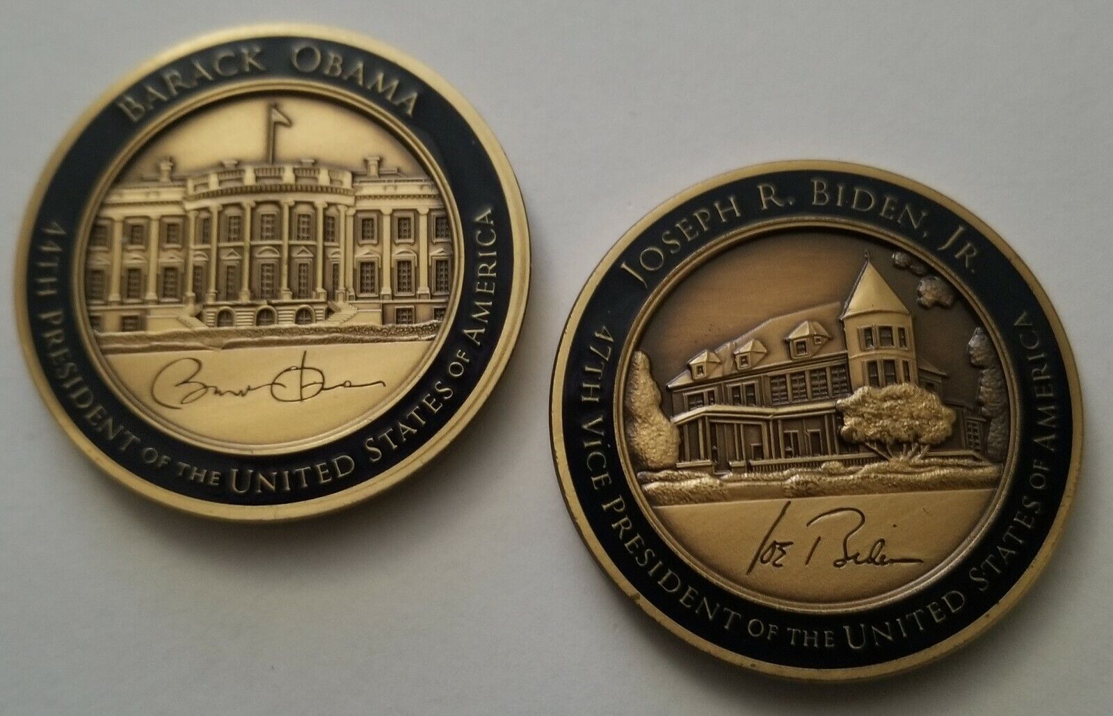 Lot of 2: Official POTUS Barack Obama VPOTUS Joe Biden White House Issued Coins 