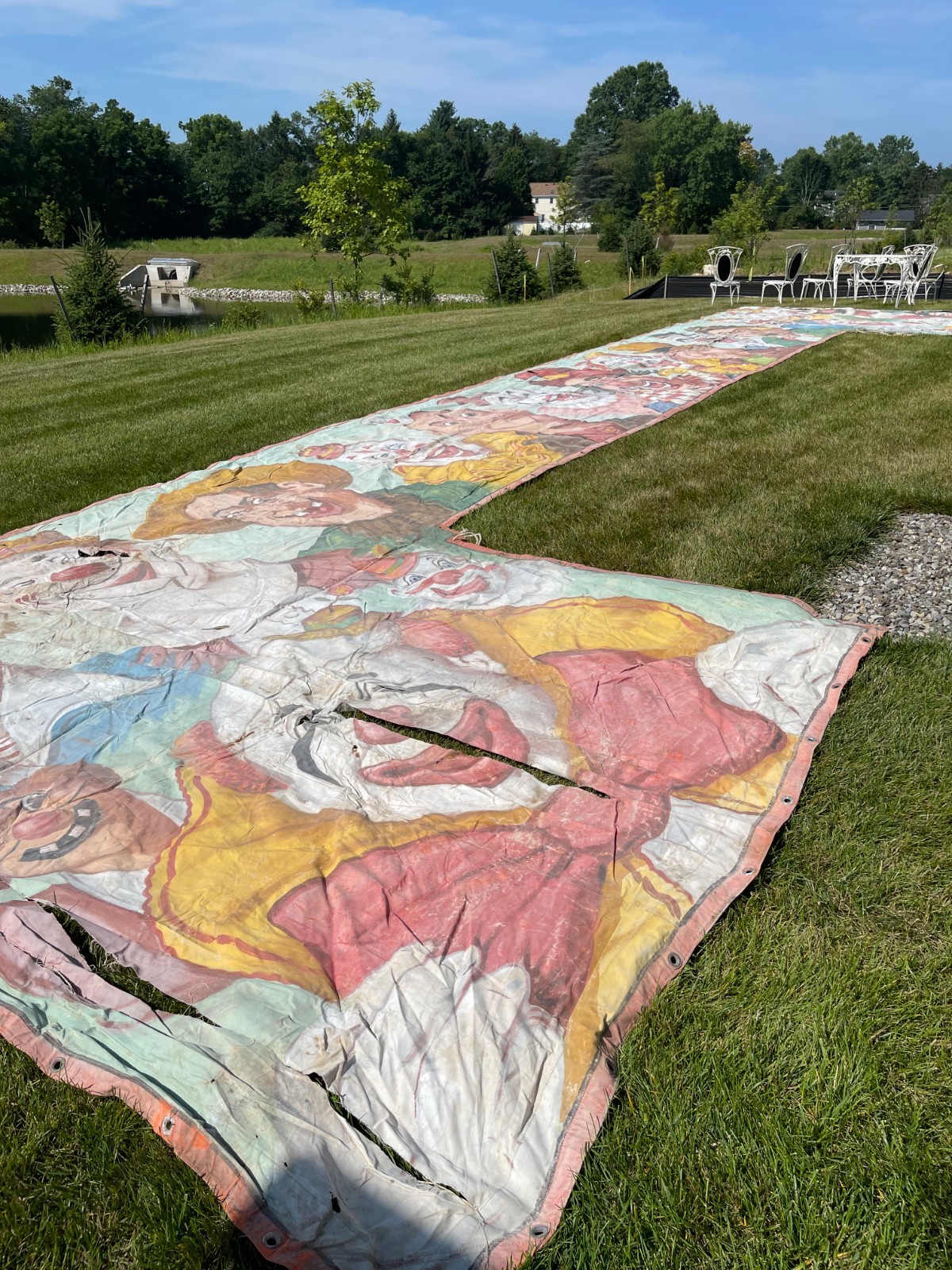 Antique Fred Johnson Very Large Circus Banner O'Henry Tent Company - Very RARE Antique Fred Johnson Very Large Circus Banner O'Henry Tent Company - Very RARE