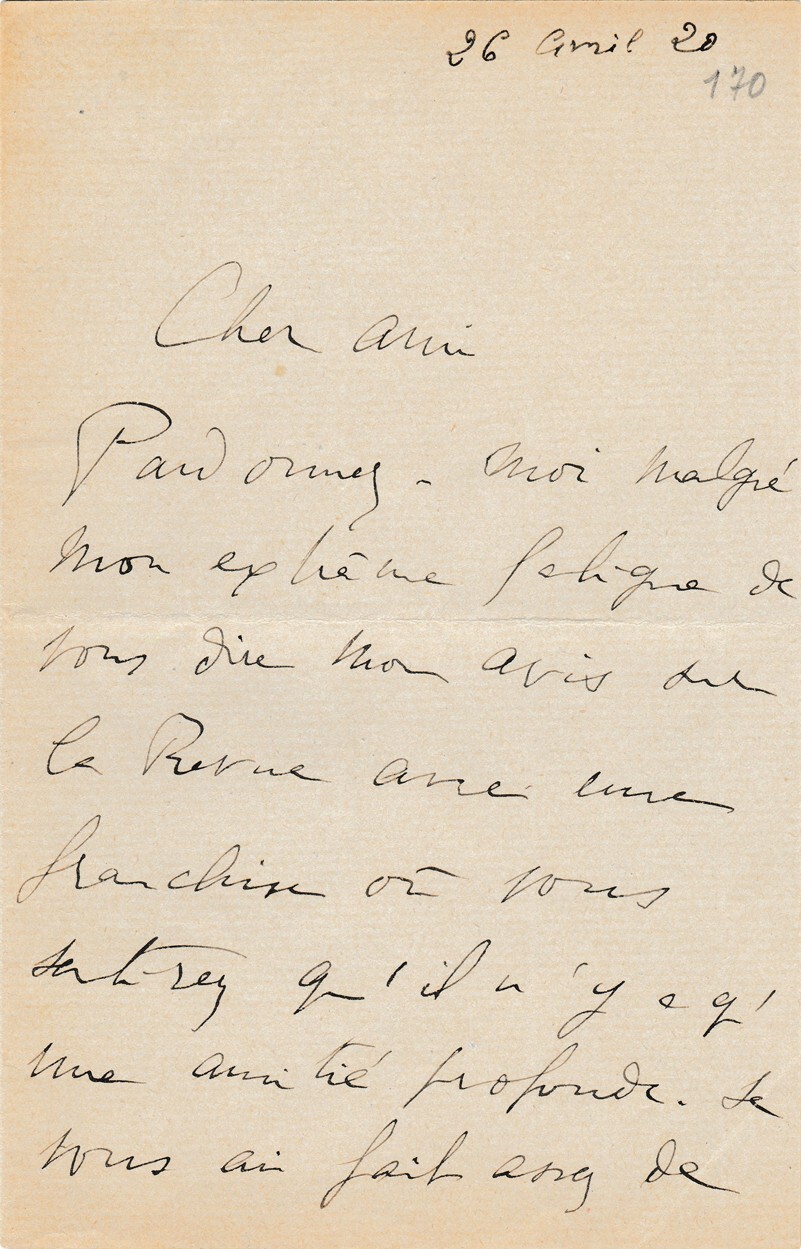 Marcel PROUST - Autograph Letter Signed to Jacques RIVIÈRE [Rare Content]