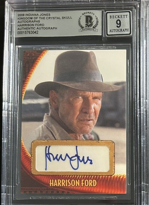 2008 INDIANA JONES TOPPS KOTCS Harrison Ford AUTOGRAPH AUTO CARD BGS 9 2008 INDIANA JONES TOPPS KOTCS Harrison Ford AUTOGRAPH AUTO CARD BGS 9