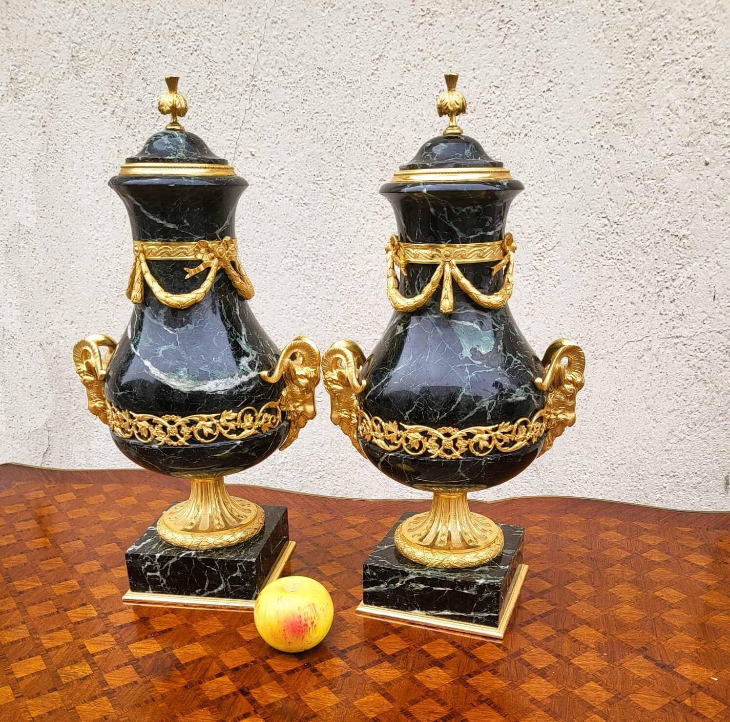 Pair of Marble And Bronze Casssolettes, 19th Century Pair of Marble And Bronze Casssolettes, 19th Century