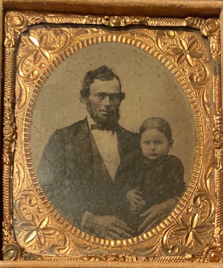 Antique Abraham Lincoln & Son Tad  Quarter Plate Ambrotype American Treasure