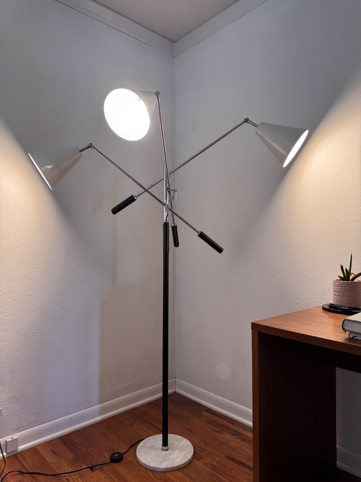 Italian Triennale Three-Arm Articulating Floor Lamp Angelo Lelii Italian Triennale Three-Arm Articulating Floor Lamp Angelo Lelii