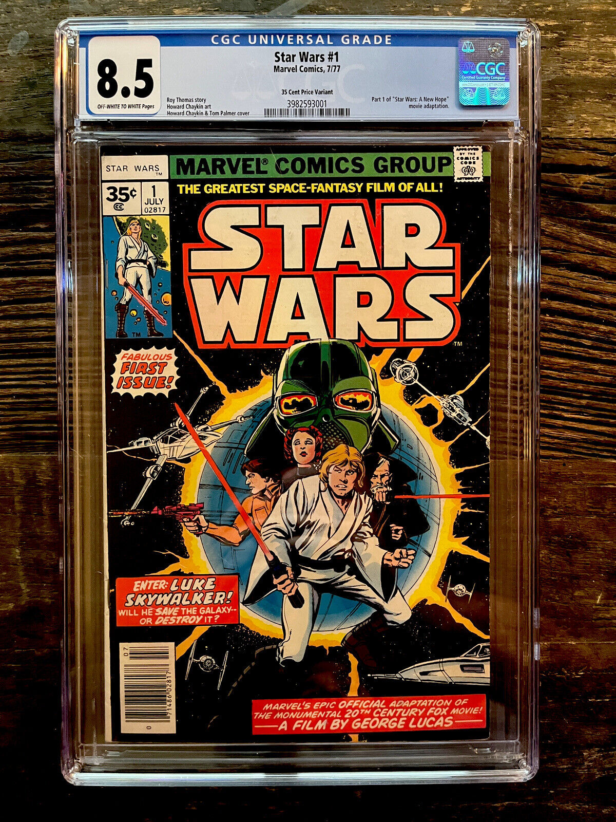 Rare 35 Cent Variant  Star Wars #1 CGC 8.5 Off White to White Pages