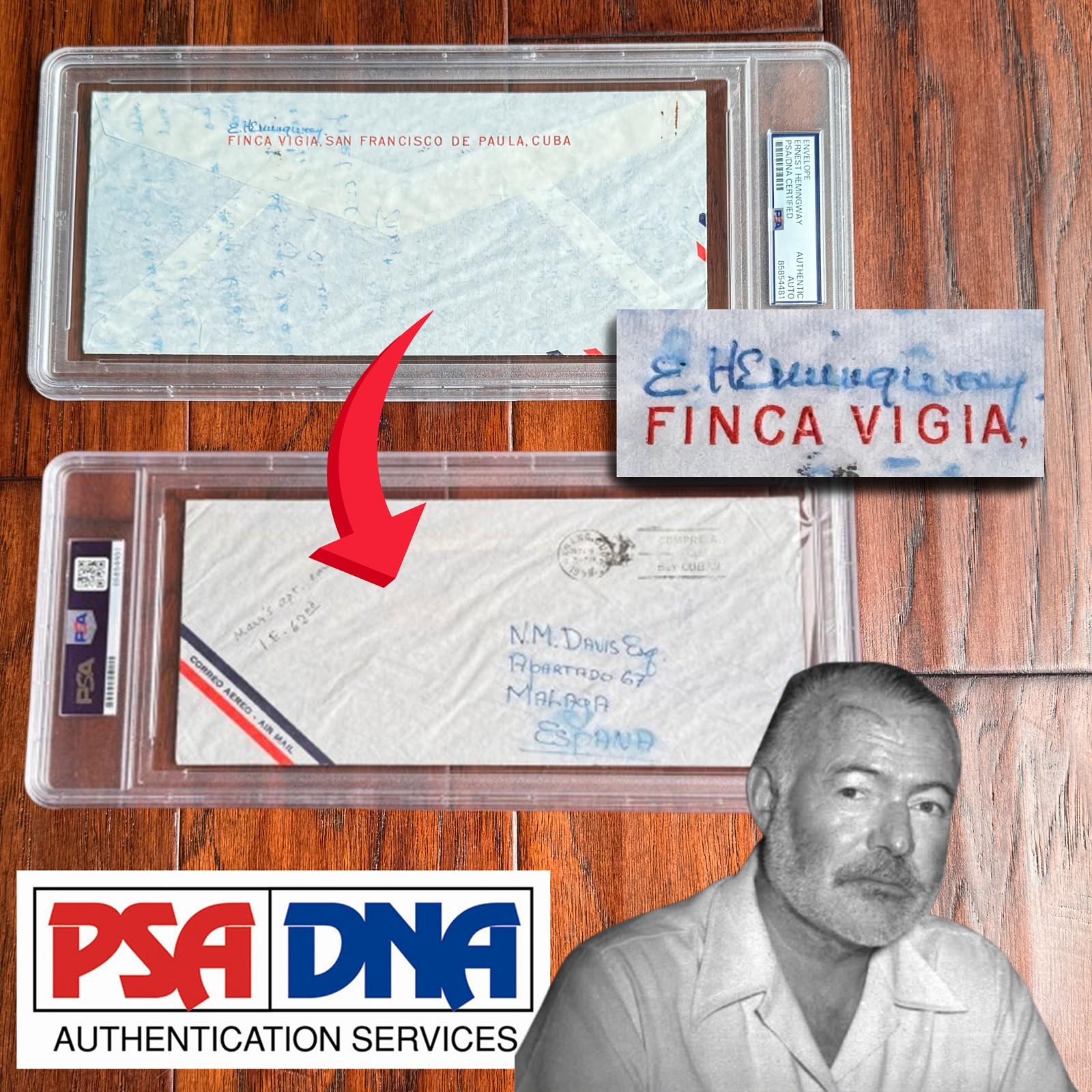 ERNEST HEMINGWAY Autograph FINCA VIGIA Envelope SIGNED Cuba 1959 * PSA ERNEST HEMINGWAY Autograph FINCA VIGIA Envelope SIGNED Cuba 1959 * PSA