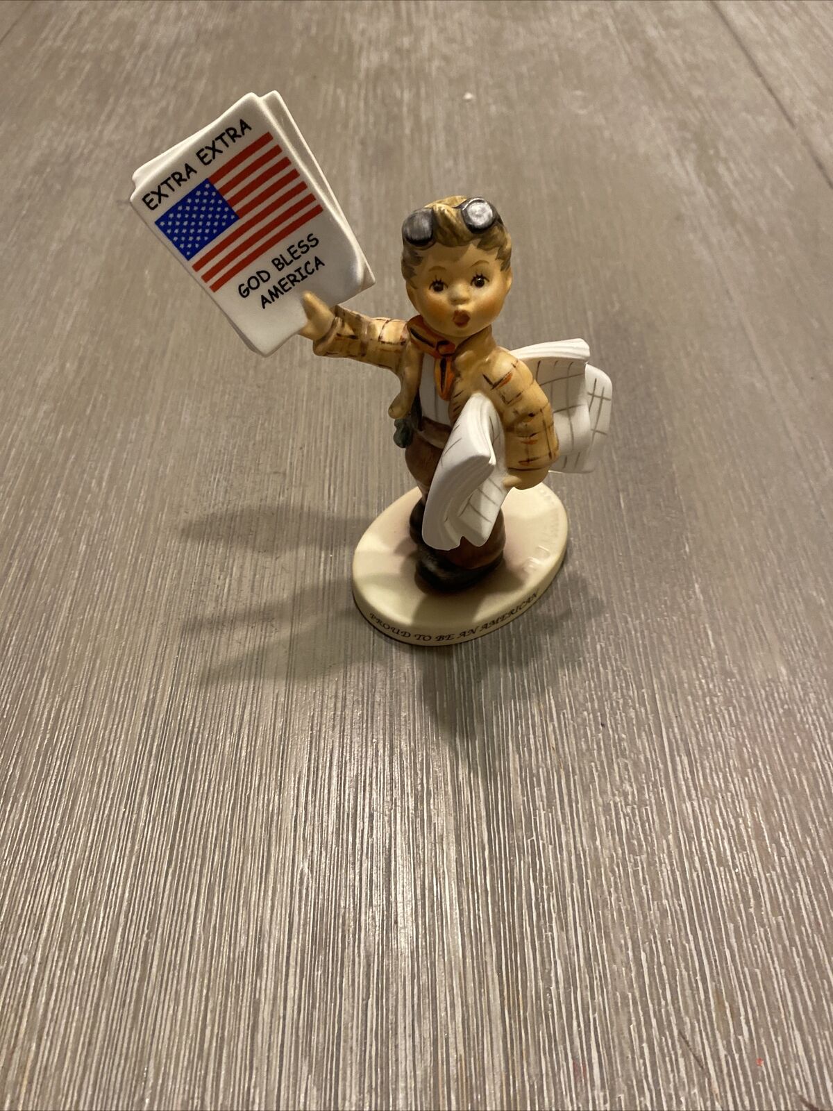 Hummel Goebel Figurine Paperboy Extra, Extra  God Bless America Mint Condition