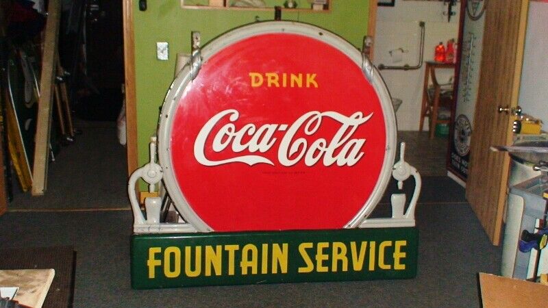 Coca Cola porcelain sign,RARE,1930's excellent condition see my other neon signs