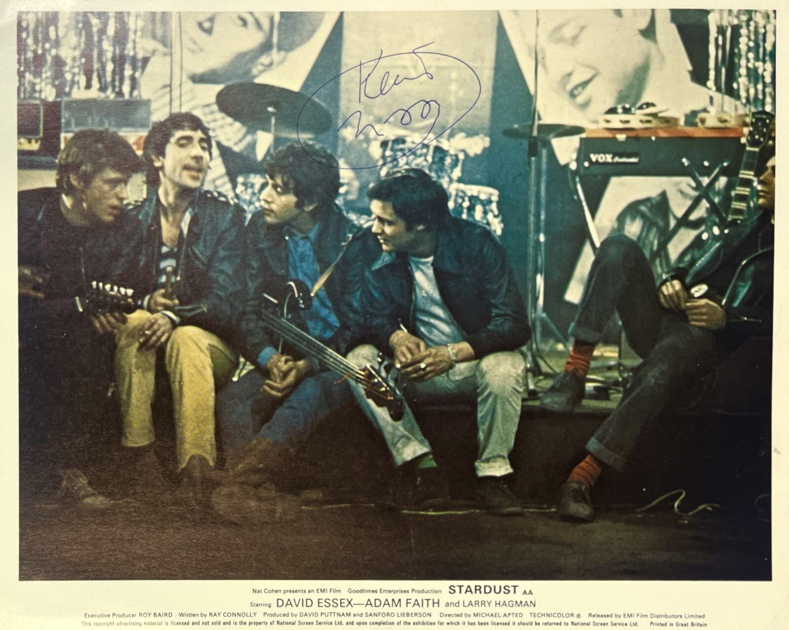 The Who : Keith Moon - Signed Autograph “Stardust” (1974) Promo Lobby Card The Who : Keith Moon - Signed Autograph “Stardust” (1974) Promo Lobby Card