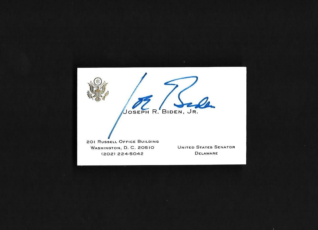 Signed Joe Biden Autographed US Senate Business Card ULTRA RARE