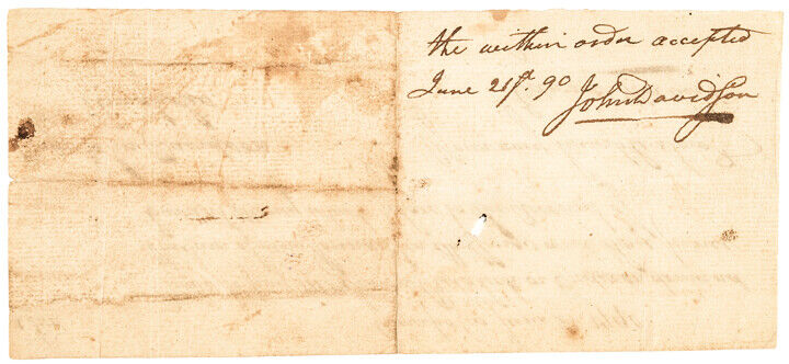Mecklenburg Declaration of Independence Signer JOHN DAVIDSON Signed Document