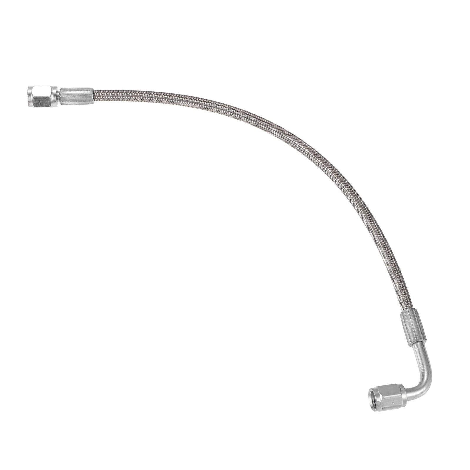 VekAuto AN3 Braided Steel Turbo Oil Feed Line 90 Degree 12 Inch, Silver Tone VekAuto AN3 Braided Steel Turbo Oil Feed Line 90 Degree 12 Inch, Silver Tone
