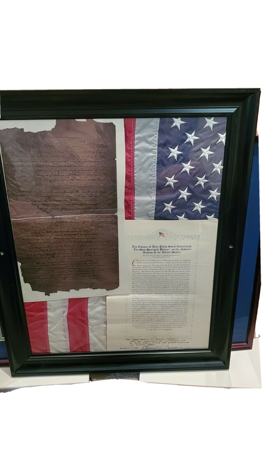 framed Star spangled banner draft signed Francis scott key USA memorabilia
