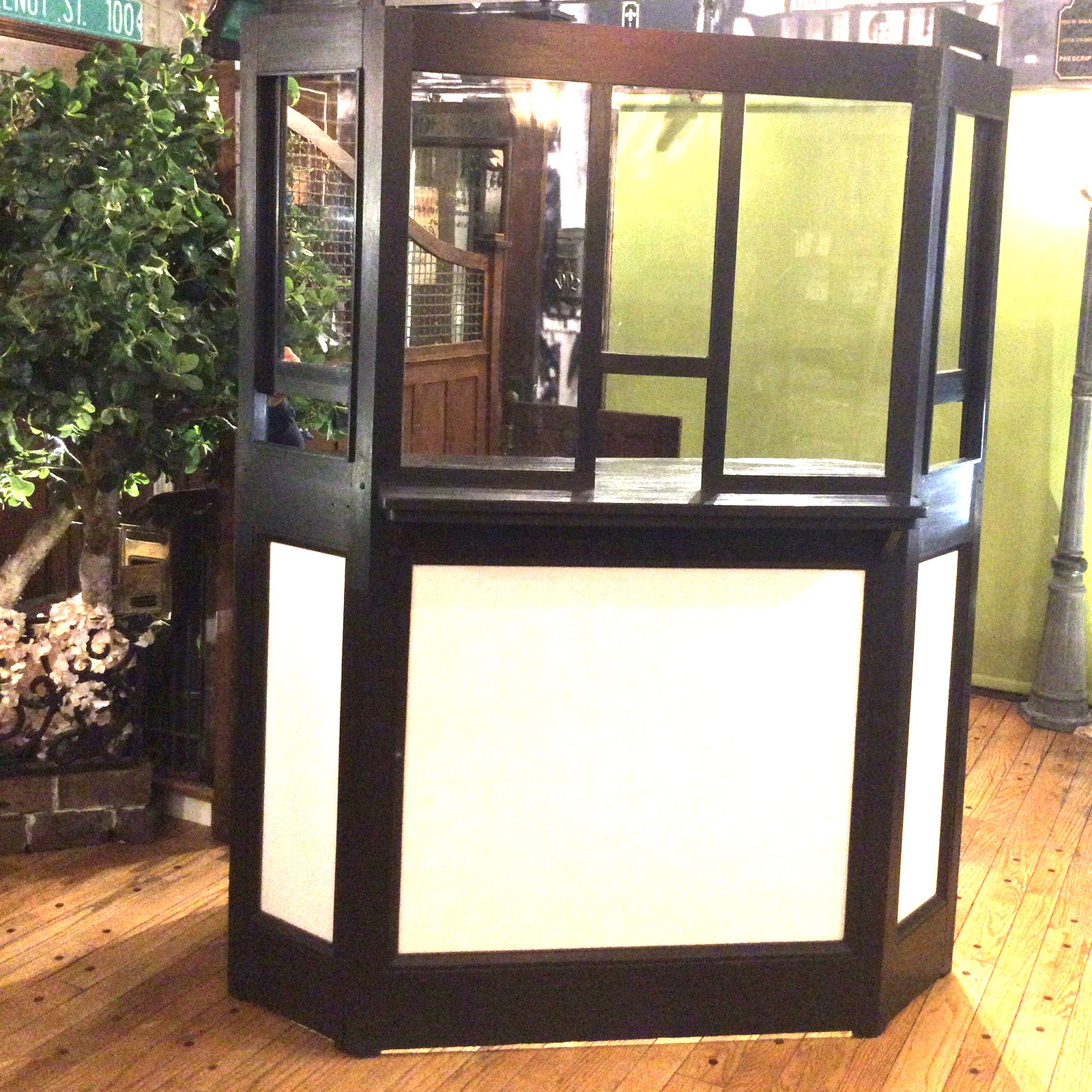Antique 1920s Chicago TICKET BOOTH BOX OFFICE COUNTER  ➕ 5 WINDOWS ➕ 2 DRAWERS