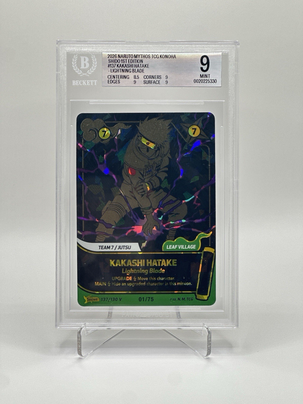 🔥Grail Alert 🔥#1/75 Naruto Mythos TCG 1st Edition kakashi 137/130 V Secret 🔥Grail Alert 🔥#1/75 Naruto Mythos TCG 1st Edition kakashi 137/130 V Secret