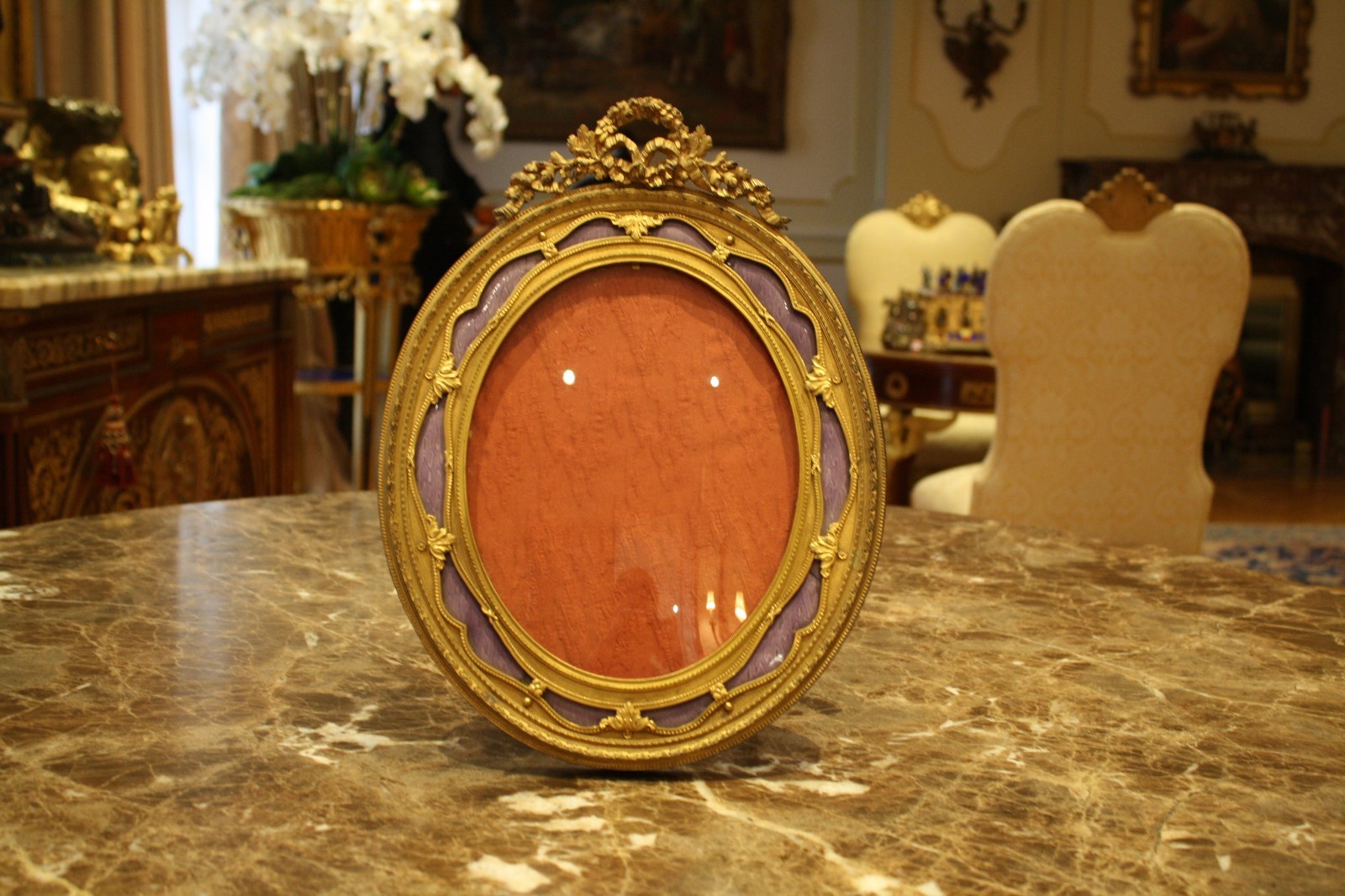 MAGNIFICENT 1900'S FRENCH BRONZE ENAMLED OVAL PICTURE FRAME MUST SEE MAGNIFICENT 1900'S FRENCH BRONZE ENAMLED OVAL PICTURE FRAME MUST SEE