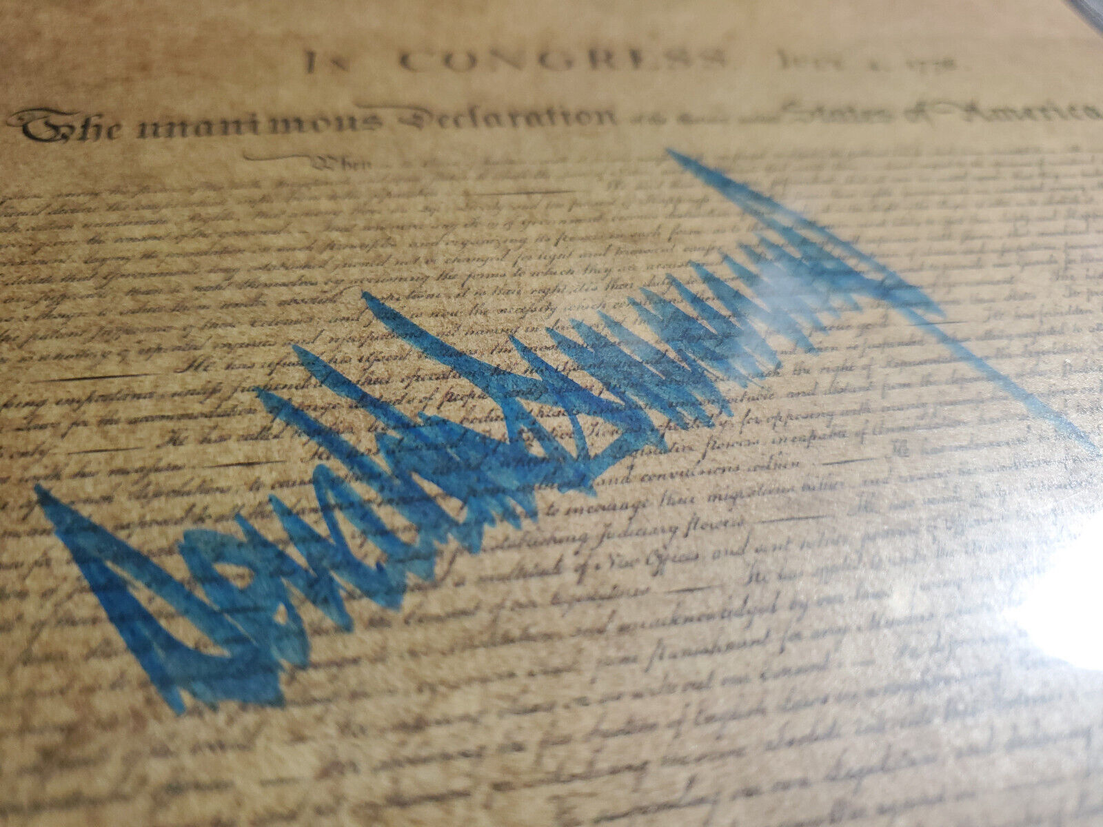 Unique President Donald Trump Declaration of Independence PSA Autograph Signed