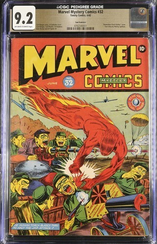 ⭐️ Marvel Mystery Comics #32 CGC 9.2 1942 WWII Pedigree San Francisco ⭐️ Marvel Mystery Comics #32 CGC 9.2 1942 WWII Pedigree San Francisco