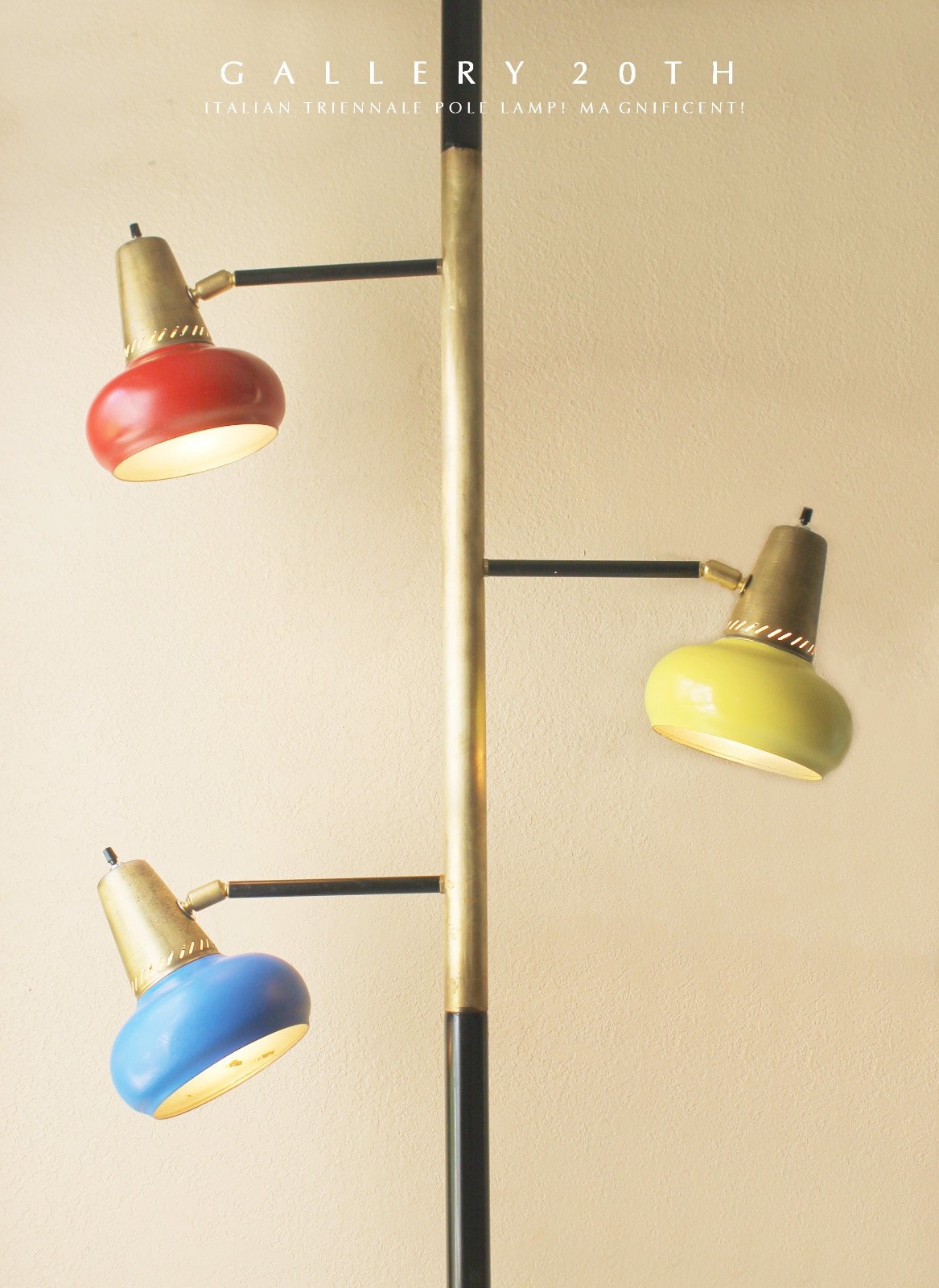 ATOMIC VTG ITALIAN TRIENNALE TENSION POLE LAMP 50S 60S MID CENTURY MODERN BRASS ATOMIC VTG ITALIAN TRIENNALE TENSION POLE LAMP 50S 60S MID CENTURY MODERN BRASS