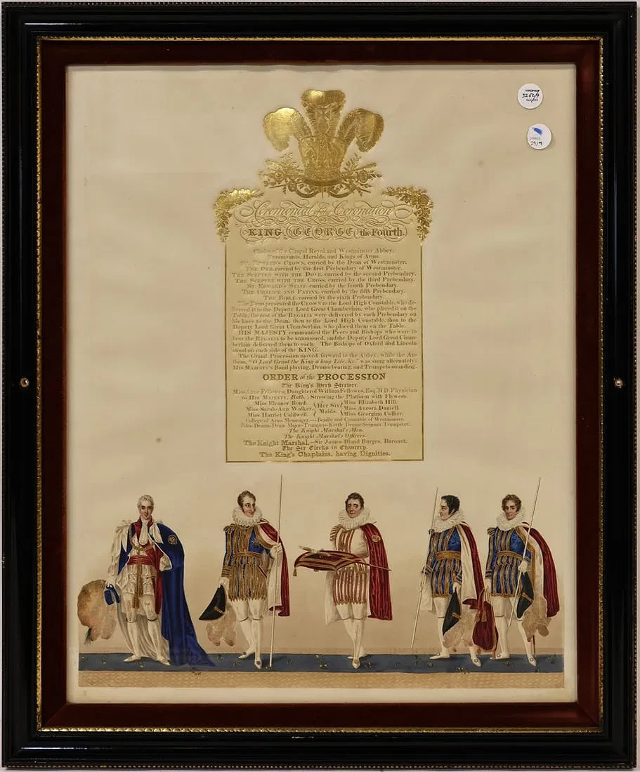 CORONATION OF KING GEORGE IV IN THE ABBEY OF ST. PETER WESTMINSTER - PLATE 1/9 CORONATION OF KING GEORGE IV IN THE ABBEY OF ST. PETER WESTMINSTER - PLATE 1/9