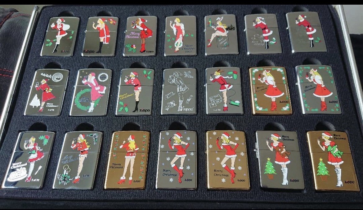 Zippo Oil Lighter ZIPPO X'mas Windy 1995-2009 Set of 21 Zippo Oil Lighter ZIPPO X'mas Windy 1995-2009 Set of 21