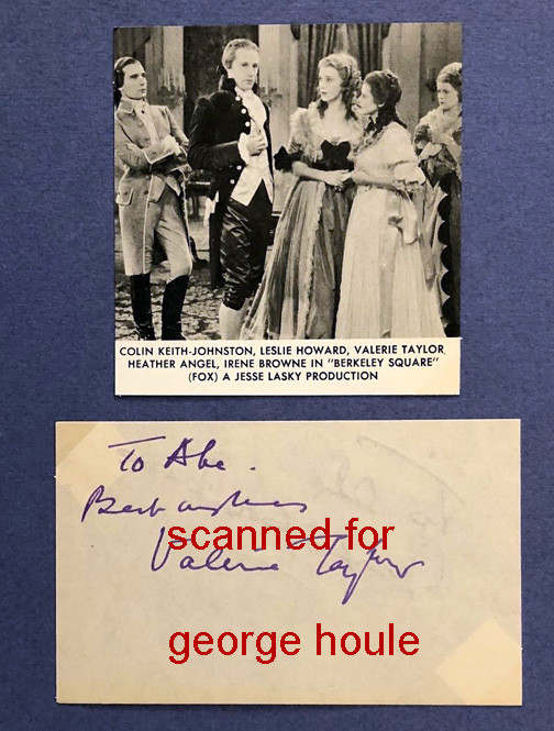  VALERIE TAYLOR - SIGNED - BERKELEY SQUARE - POLANSKI +UNIDENTIFIED