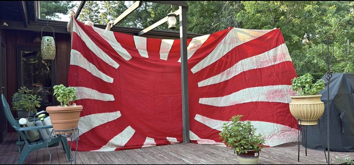 1892 US Navy Yard New York Brooklyn Japanese Battleship Flag IJN Meiji Era Rare