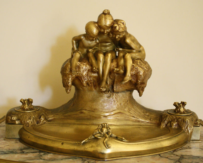 MAGNIFICENT1900S FRENCH ART NOUVEAU BRONZE  BY MAX BLONBAT , LISTED ARTIST 