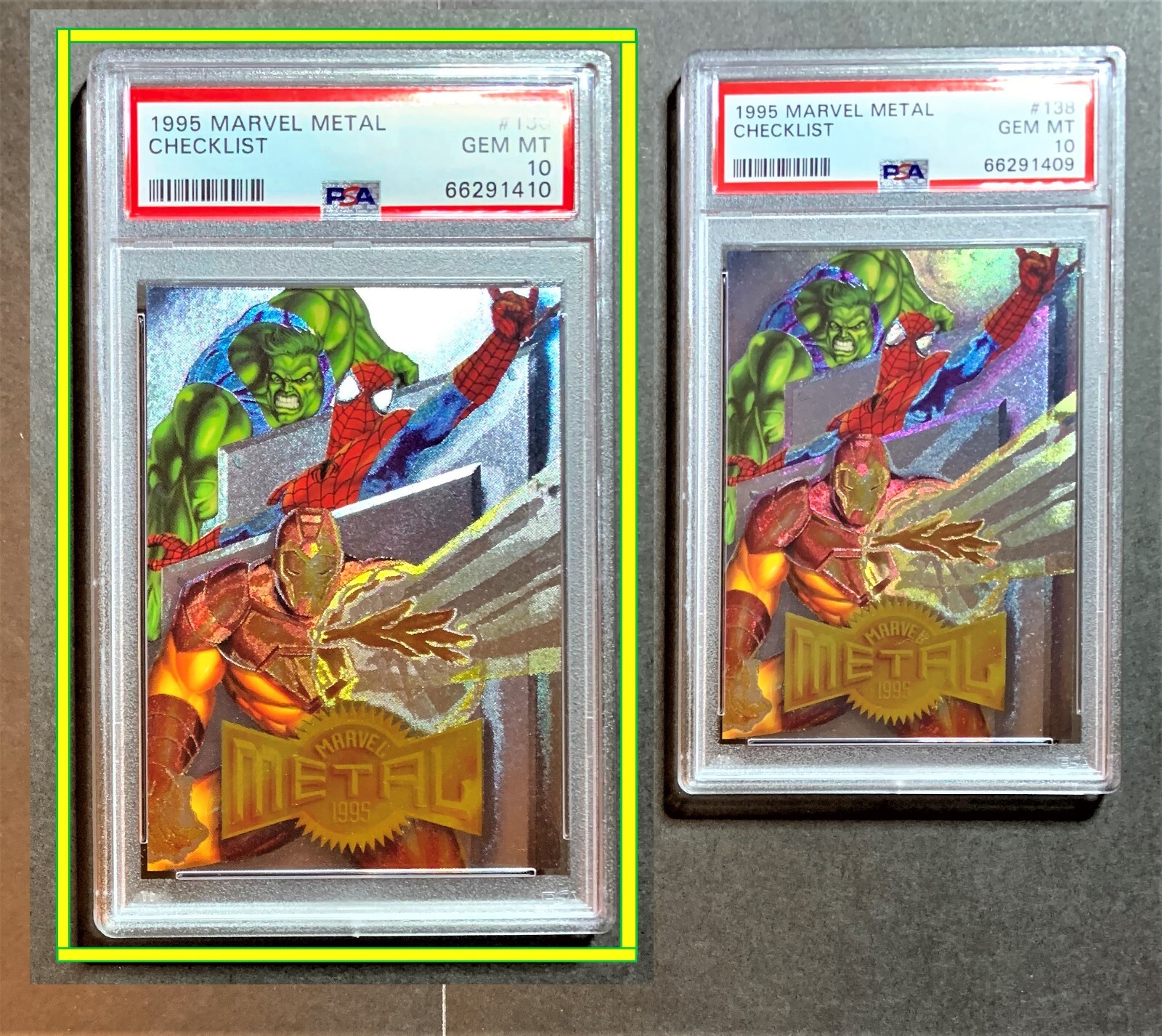 1995 Marvel Metal Silver Flasher #138 Checklist PSA 10 GEM MINT POP 0