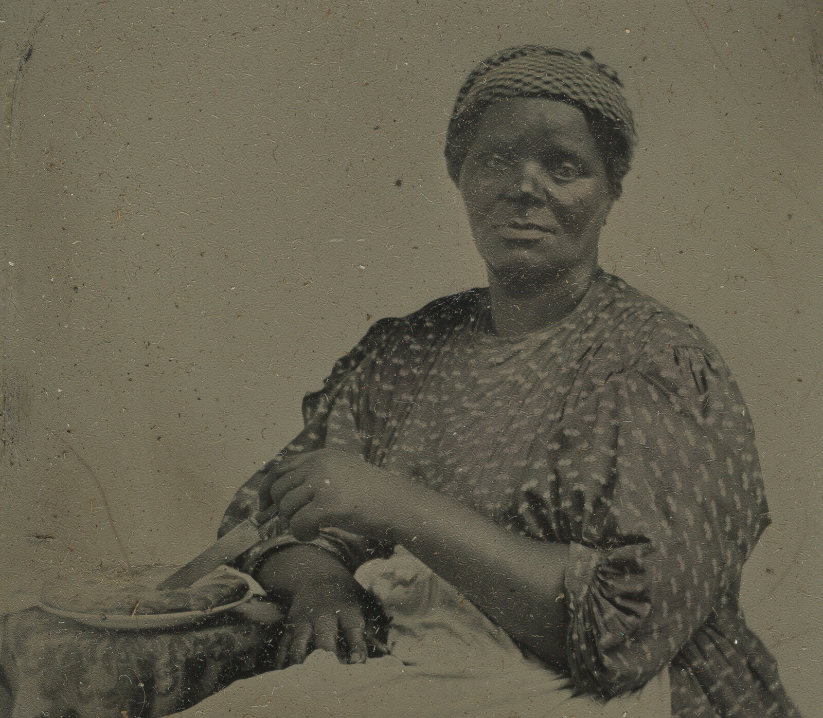 SCARCE RARE SLAVERY ERA AFRICAN AMERICAN LADY APPLE PIE COOK TINTYPE FINE PHOTO