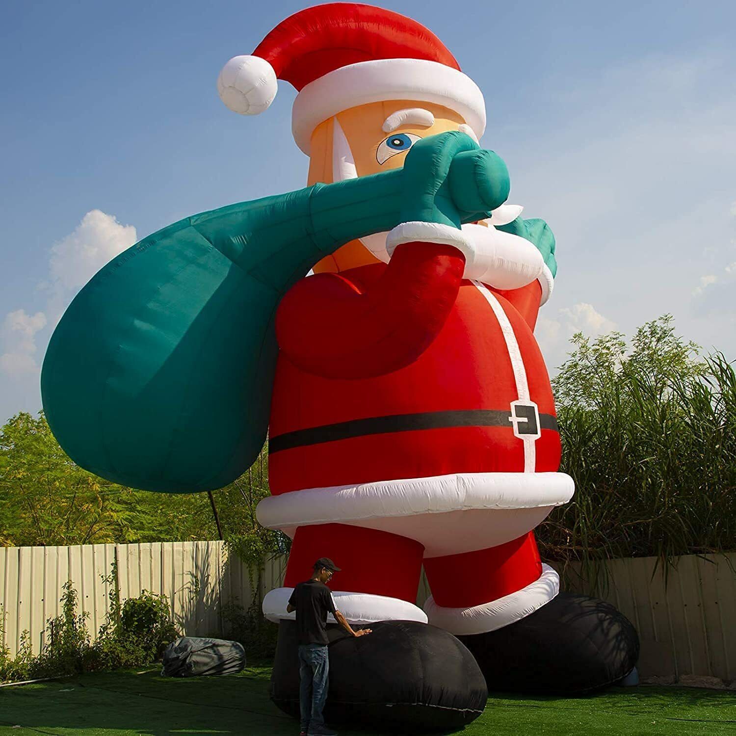 OZIS Giant 33Ft Inflatable Santa Claus with Blower for Christmas Party Blow Up 