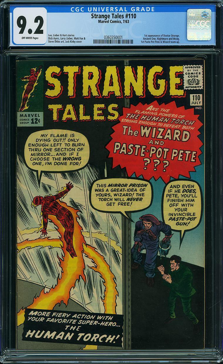 Strange Tales #110 CGC 9.2 NM- Unrestored Marvel 1st Doctor Strange & Wong
