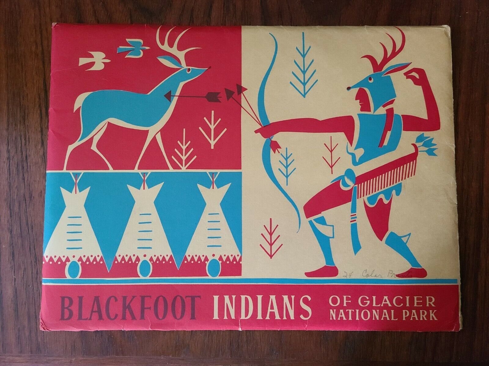  Vintage Blackfoot Indians of Glacier National Park folio of 24 images 