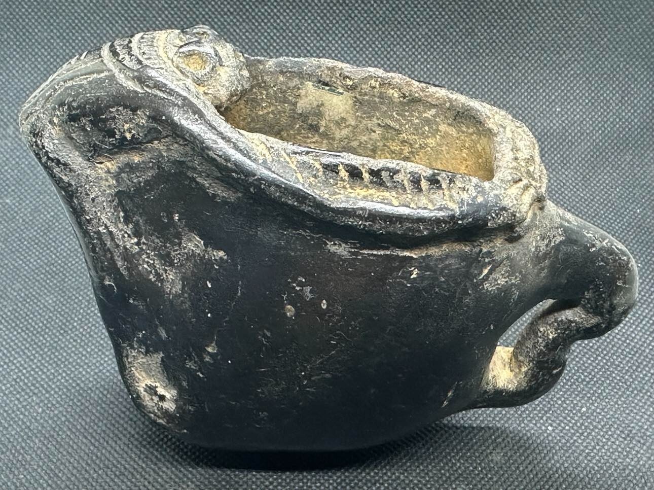 Ancient Ptolemic Egypt Pottery Vessel w Frog, c. 3rd Century BC Ancient Ptolemic Egypt Pottery Vessel w Frog, c. 3rd Century BC