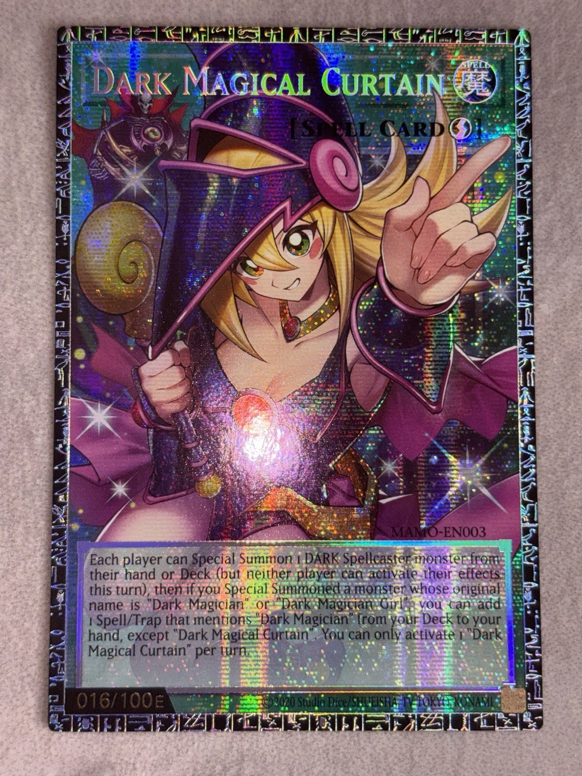 Dark Magical Curtain MAMO-EN003 Grandmaster Rare 016/100E Yu-Gi-Oh NEW Dark Magical Curtain MAMO-EN003 Grandmaster Rare 016/100E Yu-Gi-Oh NEW