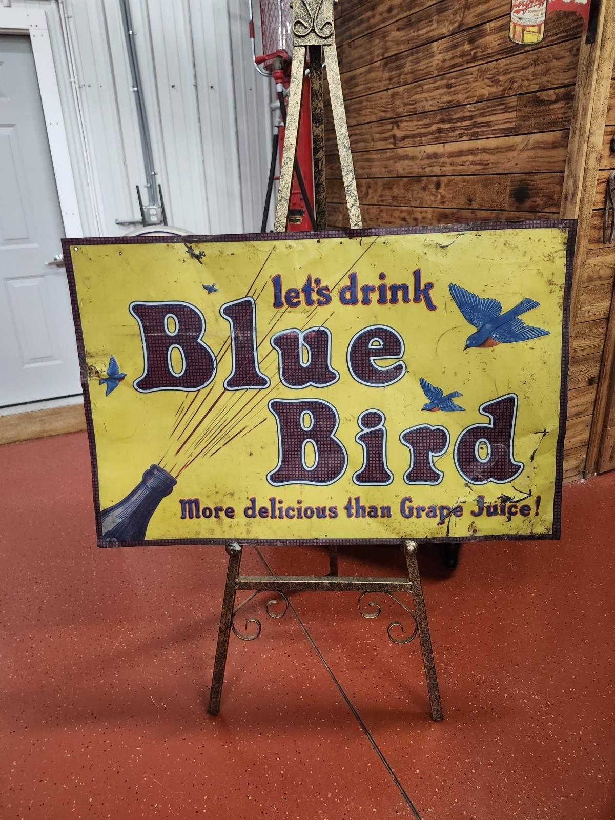 Rare BLUE BIRD  Soda Advertising Sign Chicago Illinois