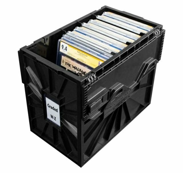 5 BCW Graded Comic Book Bins - Black Plastic Storage Box Fits CDC Comics