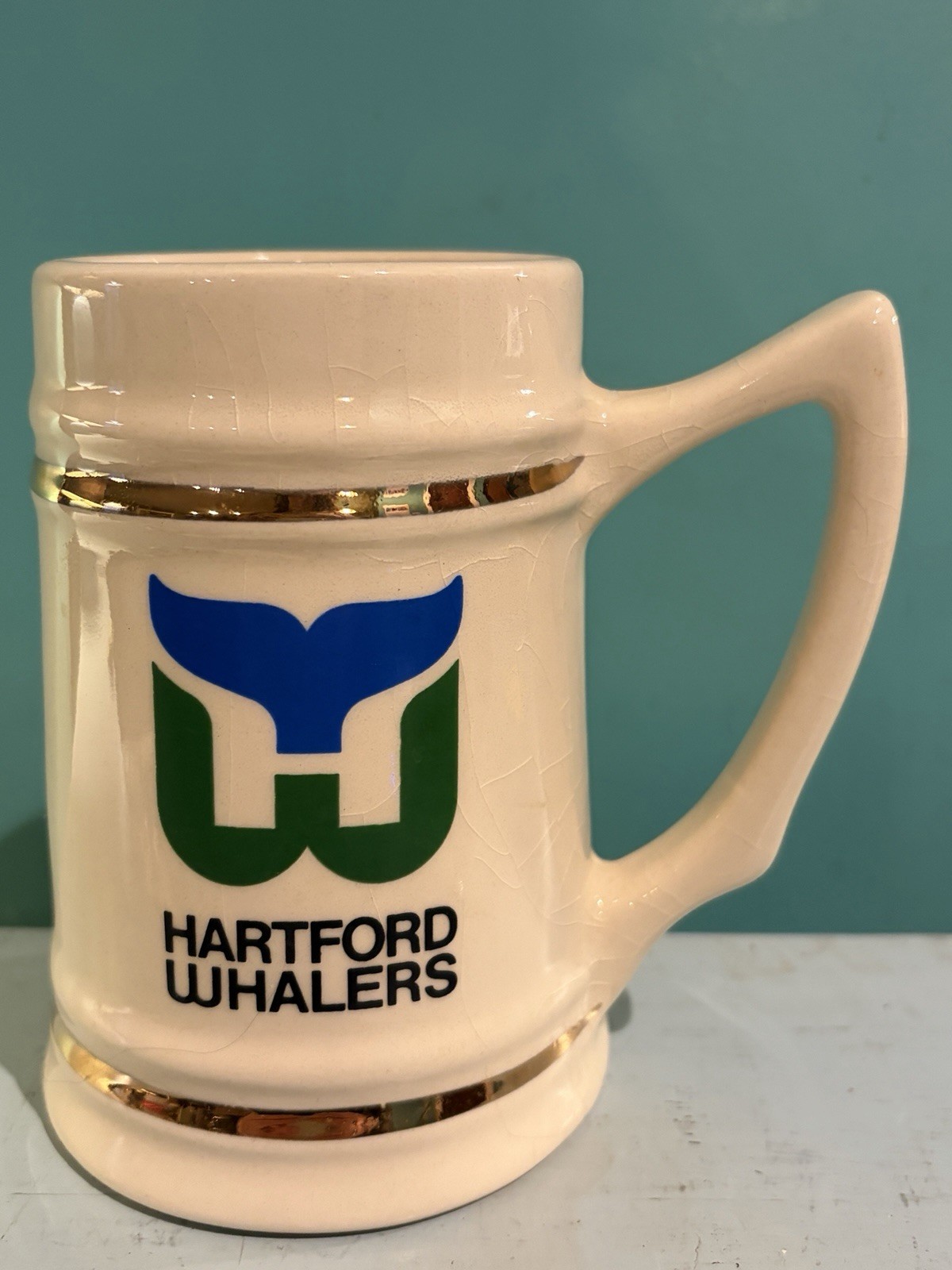 Hartford Whalers 1979 1st NHL Home Game Beer Stein Lewis Bros. Ceramics 22/500 Hartford Whalers 1979 1st NHL Home Game Beer Stein Lewis Bros. Ceramics 22/500